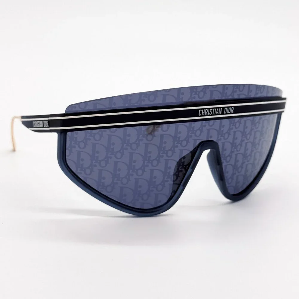 NEW DIOR SUNGLASSES DIORCLUB M2U 31B8 SHIELD GOLD/BLUE UNISEX EYEWEAR DIOR - Picture 4 of 11